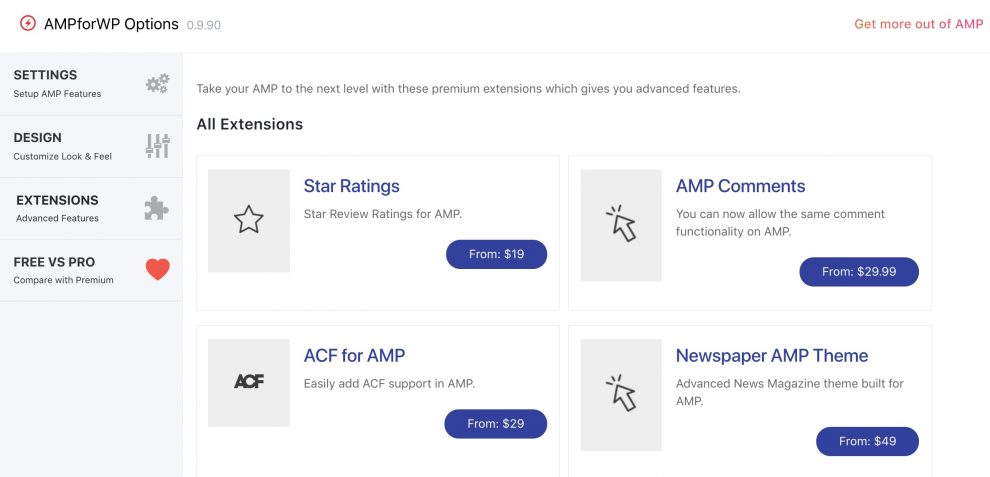 Amp for WP Extensions