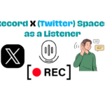 Person using phone to record X Spaces with recording interface visible