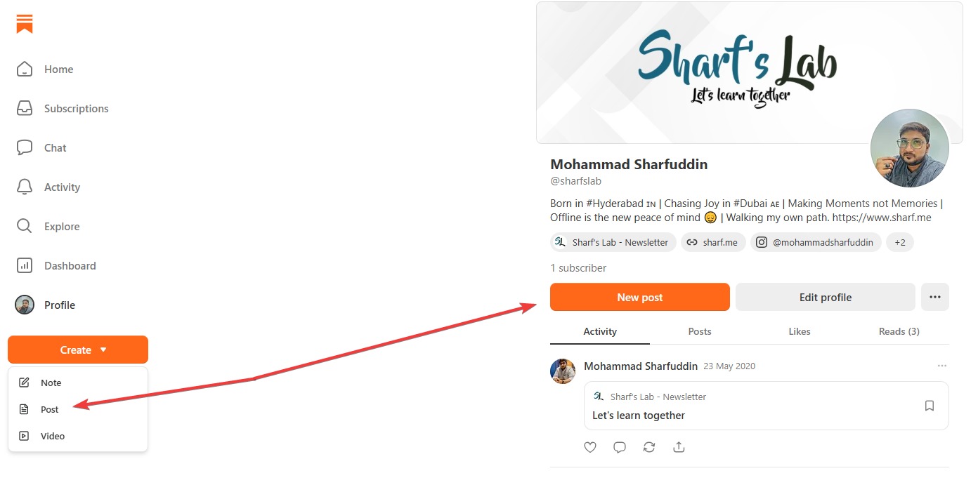 Creating a First Post