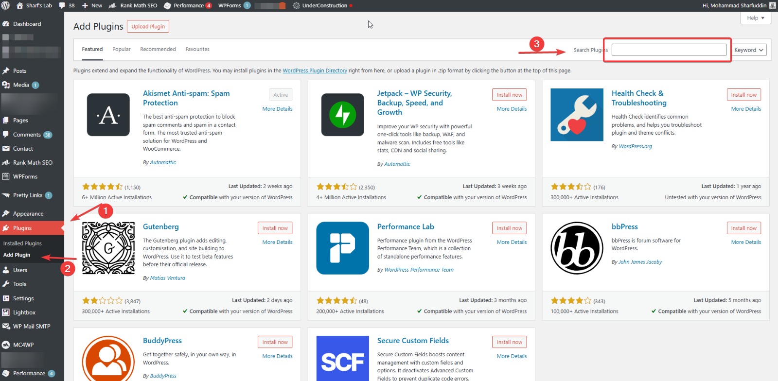 WordPress Adding Plugin