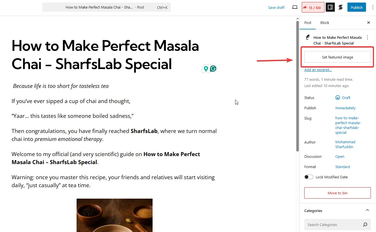 WordPress Adding Featured Image
