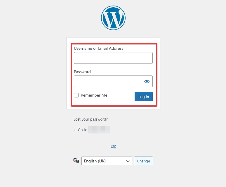 WordPress Login Page